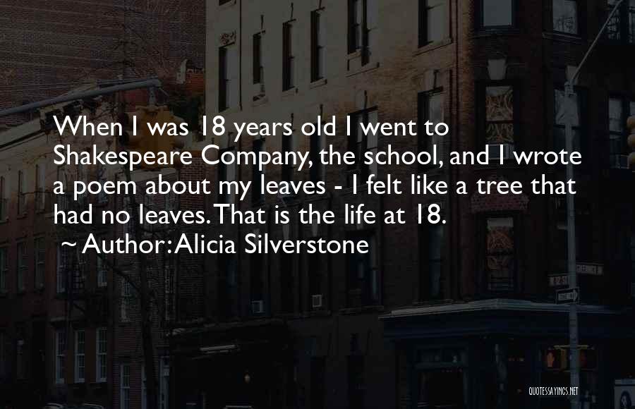 Alicia Silverstone Quotes: When I Was 18 Years Old I Went To Shakespeare Company, The School, And I Wrote A Poem About My