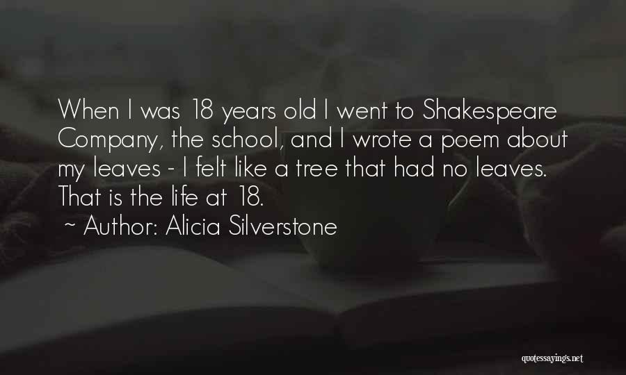 Alicia Silverstone Quotes: When I Was 18 Years Old I Went To Shakespeare Company, The School, And I Wrote A Poem About My