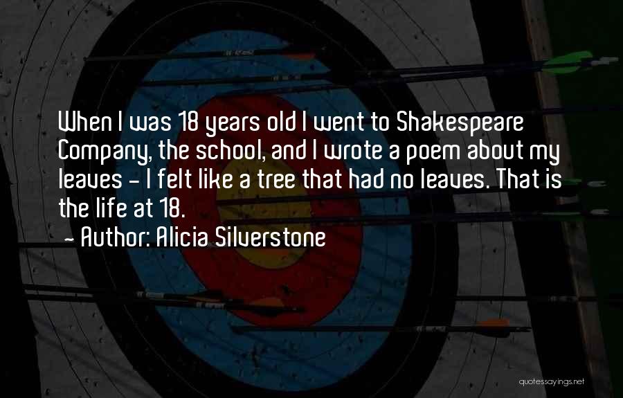 Alicia Silverstone Quotes: When I Was 18 Years Old I Went To Shakespeare Company, The School, And I Wrote A Poem About My