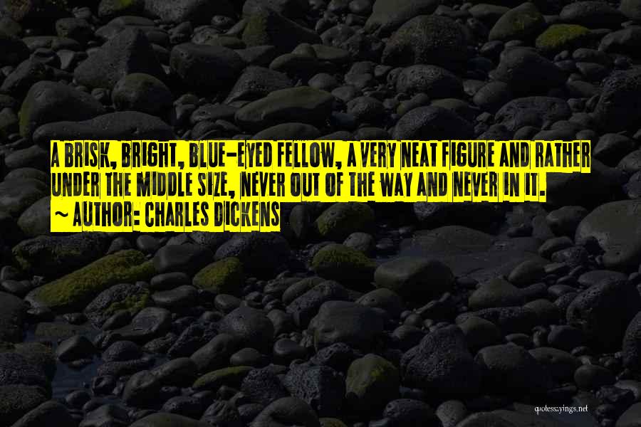 Charles Dickens Quotes: A Brisk, Bright, Blue-eyed Fellow, A Very Neat Figure And Rather Under The Middle Size, Never Out Of The Way