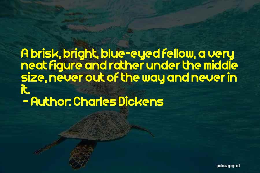 Charles Dickens Quotes: A Brisk, Bright, Blue-eyed Fellow, A Very Neat Figure And Rather Under The Middle Size, Never Out Of The Way