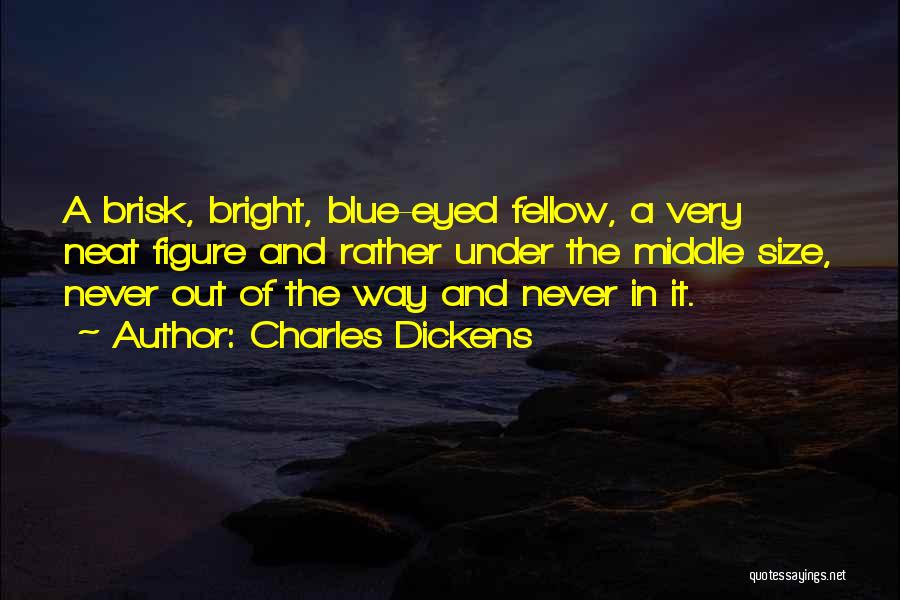 Charles Dickens Quotes: A Brisk, Bright, Blue-eyed Fellow, A Very Neat Figure And Rather Under The Middle Size, Never Out Of The Way