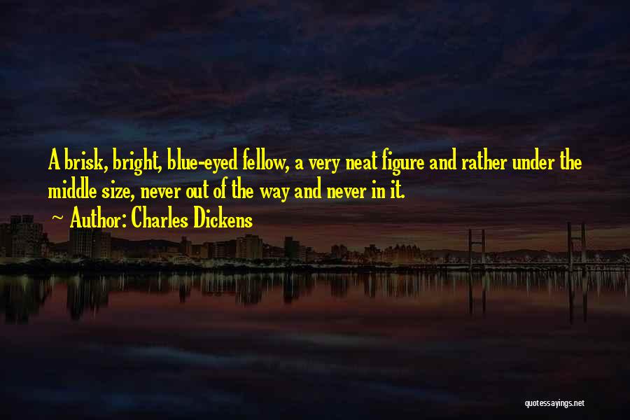 Charles Dickens Quotes: A Brisk, Bright, Blue-eyed Fellow, A Very Neat Figure And Rather Under The Middle Size, Never Out Of The Way