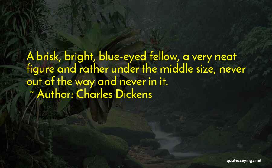 Charles Dickens Quotes: A Brisk, Bright, Blue-eyed Fellow, A Very Neat Figure And Rather Under The Middle Size, Never Out Of The Way
