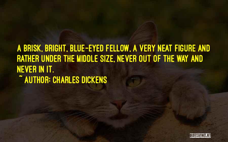 Charles Dickens Quotes: A Brisk, Bright, Blue-eyed Fellow, A Very Neat Figure And Rather Under The Middle Size, Never Out Of The Way