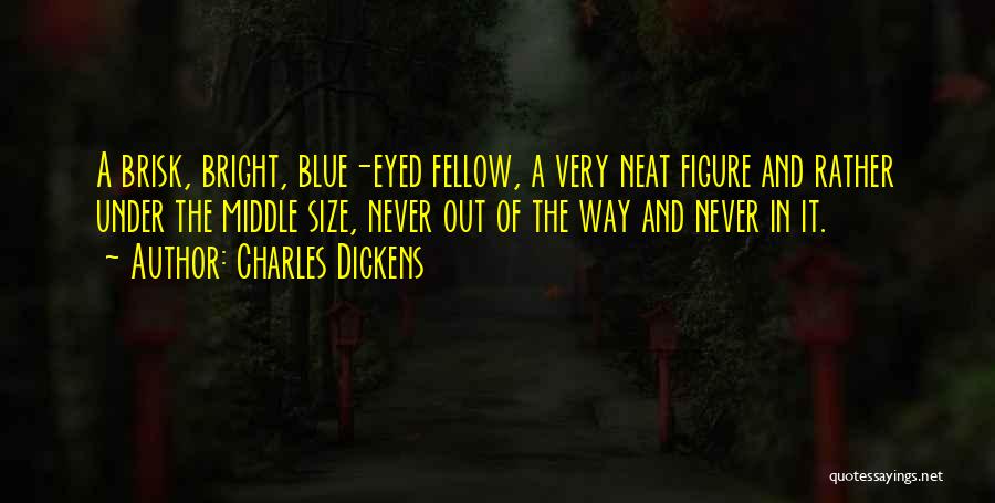 Charles Dickens Quotes: A Brisk, Bright, Blue-eyed Fellow, A Very Neat Figure And Rather Under The Middle Size, Never Out Of The Way