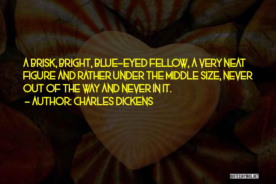 Charles Dickens Quotes: A Brisk, Bright, Blue-eyed Fellow, A Very Neat Figure And Rather Under The Middle Size, Never Out Of The Way