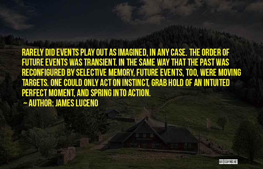 James Luceno Quotes: Rarely Did Events Play Out As Imagined, In Any Case. The Order Of Future Events Was Transient. In The Same