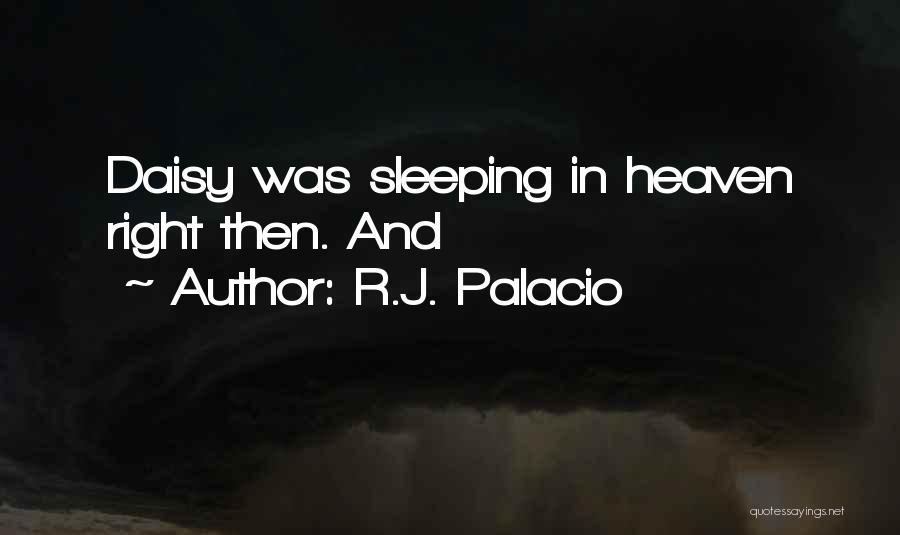 R.J. Palacio Quotes: Daisy Was Sleeping In Heaven Right Then. And