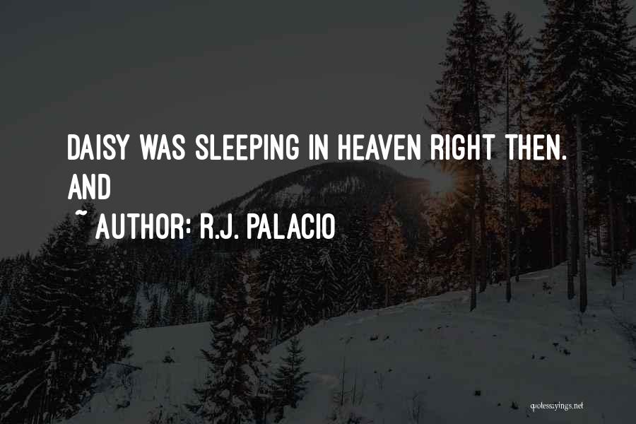 R.J. Palacio Quotes: Daisy Was Sleeping In Heaven Right Then. And