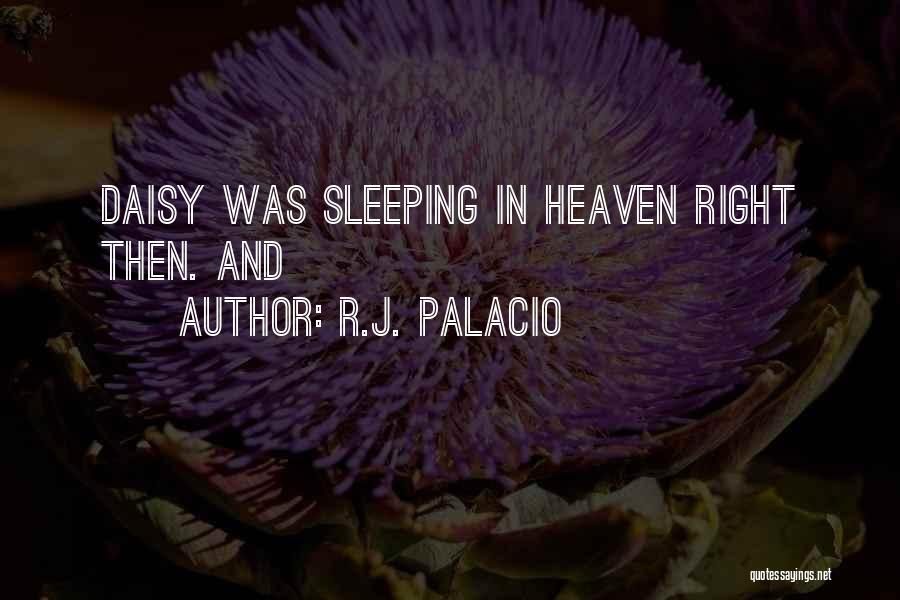 R.J. Palacio Quotes: Daisy Was Sleeping In Heaven Right Then. And