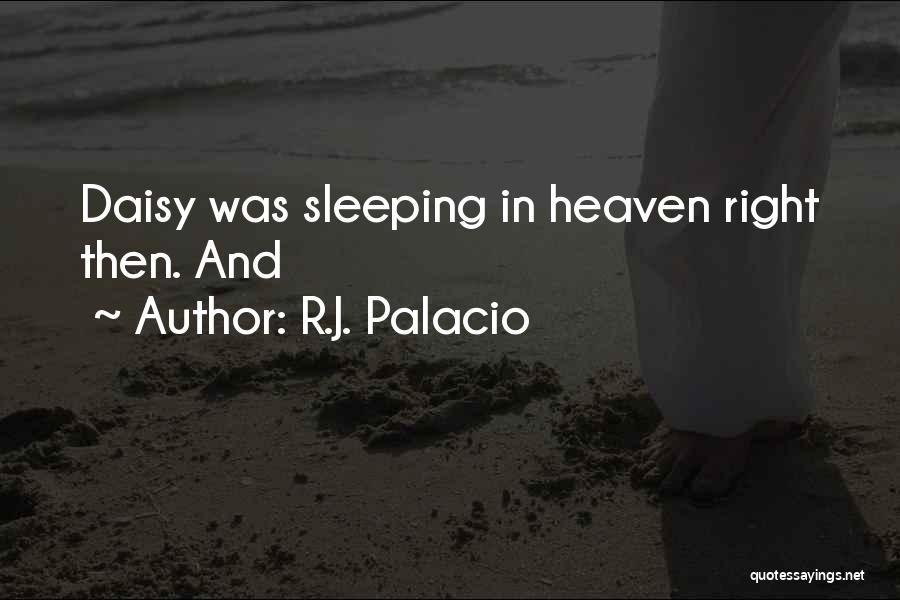 R.J. Palacio Quotes: Daisy Was Sleeping In Heaven Right Then. And