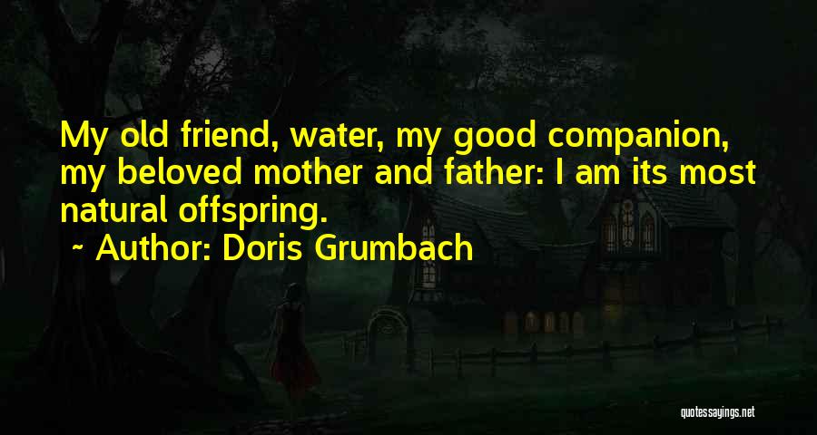 Doris Grumbach Quotes: My Old Friend, Water, My Good Companion, My Beloved Mother And Father: I Am Its Most Natural Offspring.