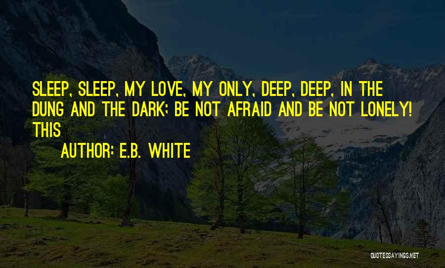 E.B. White Quotes: Sleep, Sleep, My Love, My Only, Deep, Deep, In The Dung And The Dark; Be Not Afraid And Be Not