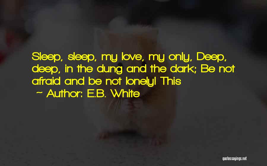 E.B. White Quotes: Sleep, Sleep, My Love, My Only, Deep, Deep, In The Dung And The Dark; Be Not Afraid And Be Not