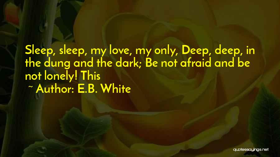 E.B. White Quotes: Sleep, Sleep, My Love, My Only, Deep, Deep, In The Dung And The Dark; Be Not Afraid And Be Not