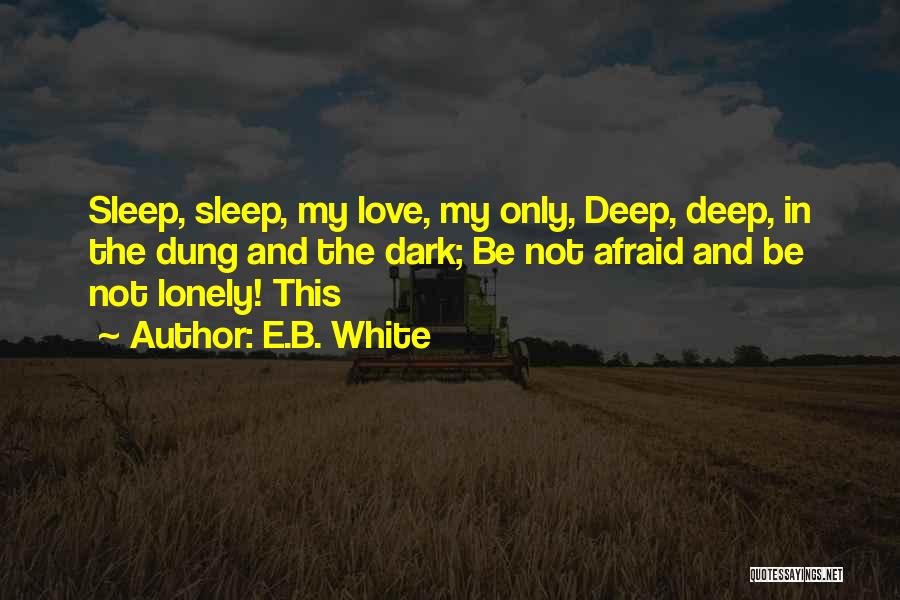 E.B. White Quotes: Sleep, Sleep, My Love, My Only, Deep, Deep, In The Dung And The Dark; Be Not Afraid And Be Not