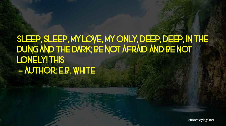 E.B. White Quotes: Sleep, Sleep, My Love, My Only, Deep, Deep, In The Dung And The Dark; Be Not Afraid And Be Not