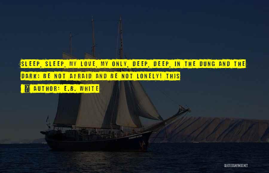 E.B. White Quotes: Sleep, Sleep, My Love, My Only, Deep, Deep, In The Dung And The Dark; Be Not Afraid And Be Not