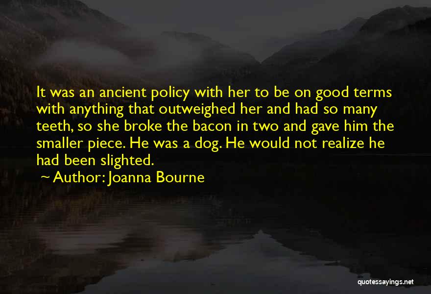 Joanna Bourne Quotes: It Was An Ancient Policy With Her To Be On Good Terms With Anything That Outweighed Her And Had So