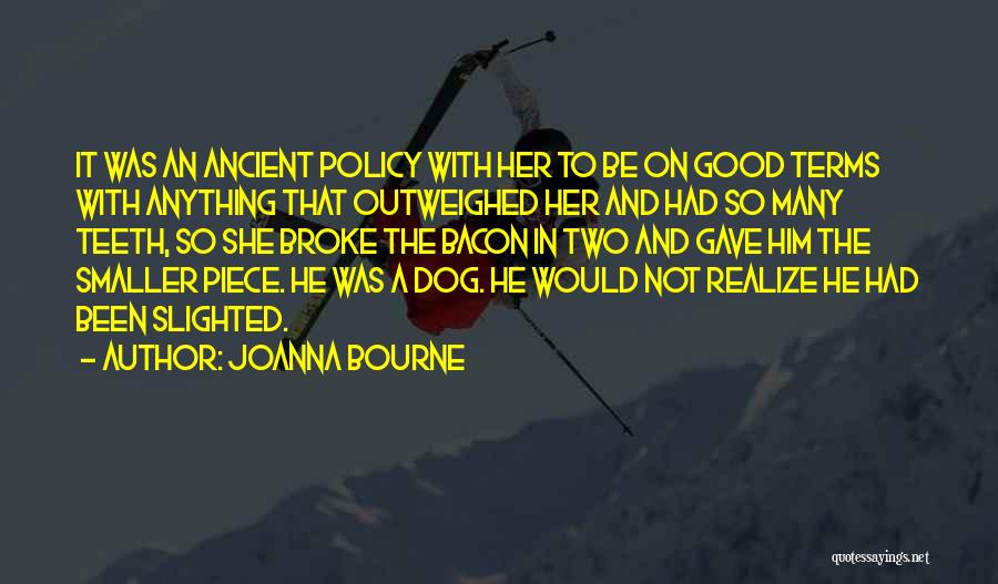 Joanna Bourne Quotes: It Was An Ancient Policy With Her To Be On Good Terms With Anything That Outweighed Her And Had So