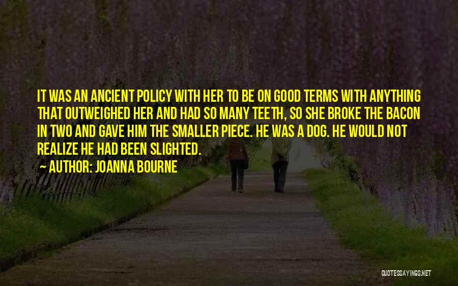 Joanna Bourne Quotes: It Was An Ancient Policy With Her To Be On Good Terms With Anything That Outweighed Her And Had So