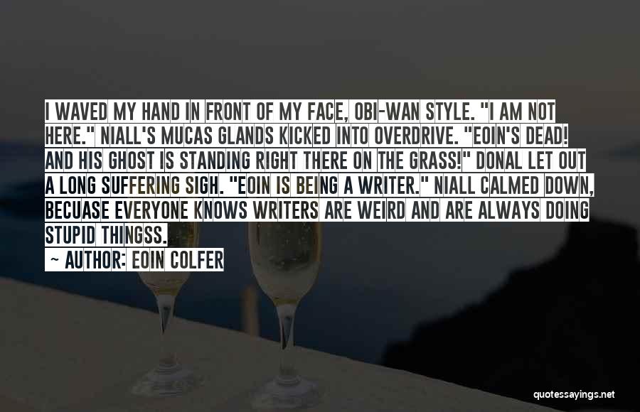 Eoin Colfer Quotes: I Waved My Hand In Front Of My Face, Obi-wan Style. I Am Not Here. Niall's Mucas Glands Kicked Into