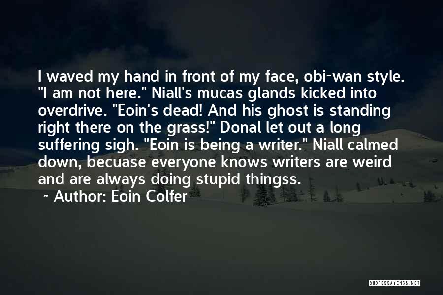 Eoin Colfer Quotes: I Waved My Hand In Front Of My Face, Obi-wan Style. I Am Not Here. Niall's Mucas Glands Kicked Into