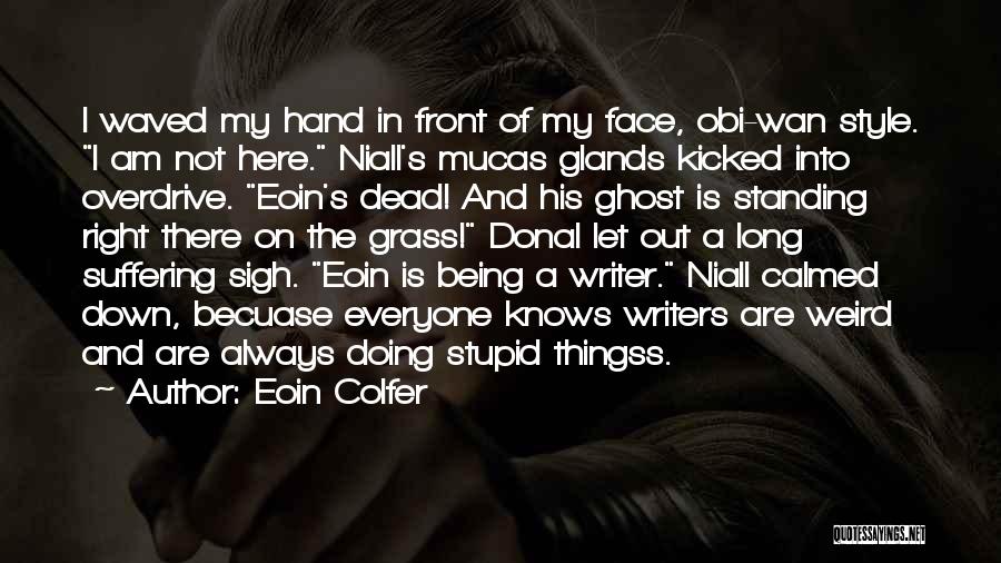 Eoin Colfer Quotes: I Waved My Hand In Front Of My Face, Obi-wan Style. I Am Not Here. Niall's Mucas Glands Kicked Into