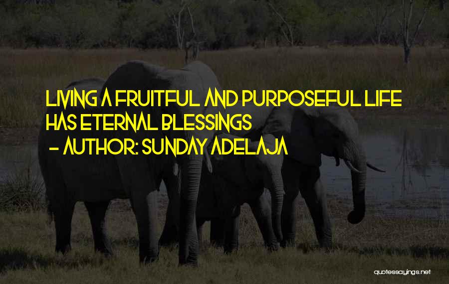 Sunday Adelaja Quotes: Living A Fruitful And Purposeful Life Has Eternal Blessings