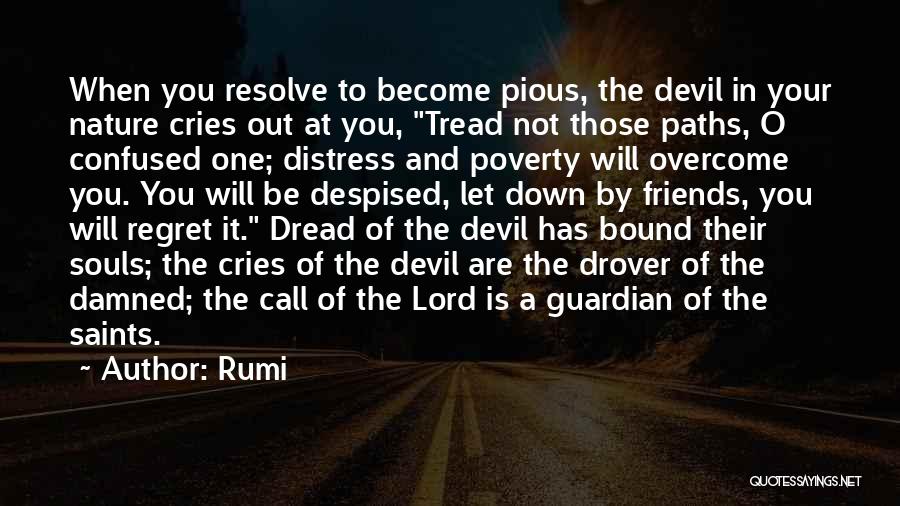 Rumi Quotes: When You Resolve To Become Pious, The Devil In Your Nature Cries Out At You, Tread Not Those Paths, O