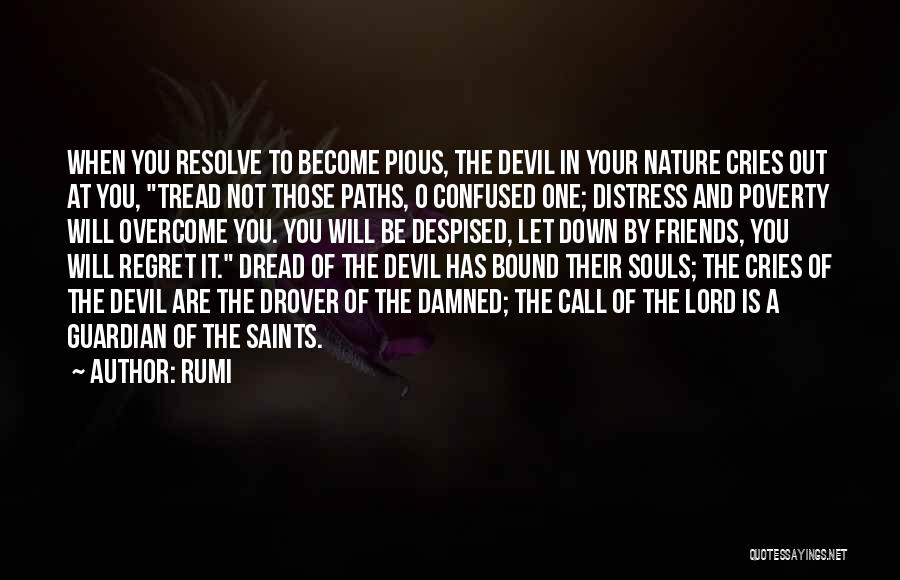 Rumi Quotes: When You Resolve To Become Pious, The Devil In Your Nature Cries Out At You, Tread Not Those Paths, O