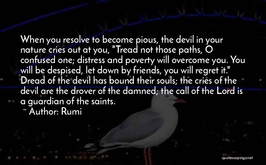 Rumi Quotes: When You Resolve To Become Pious, The Devil In Your Nature Cries Out At You, Tread Not Those Paths, O