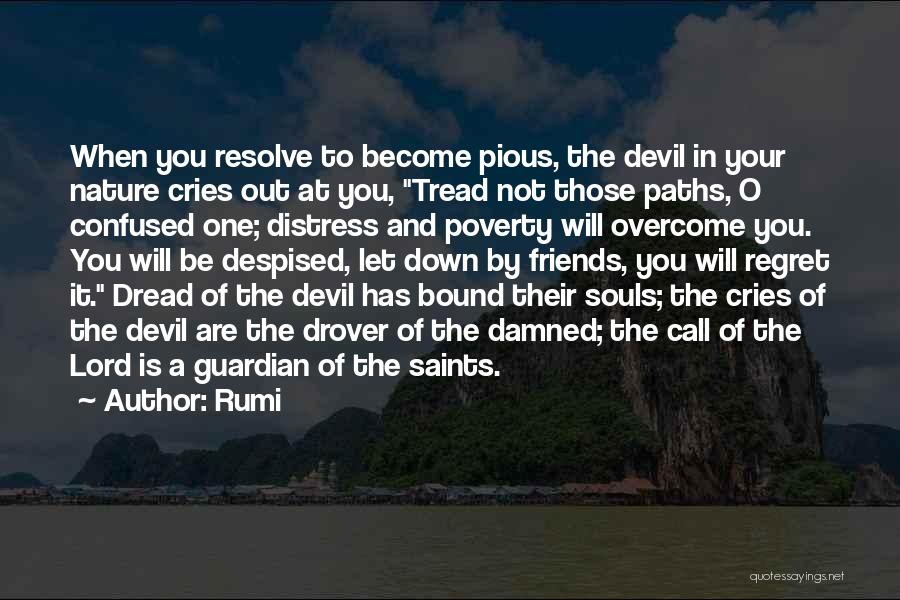 Rumi Quotes: When You Resolve To Become Pious, The Devil In Your Nature Cries Out At You, Tread Not Those Paths, O