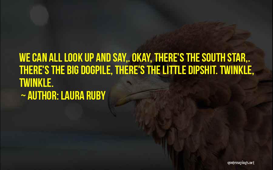 Laura Ruby Quotes: We Can All Look Up And Say,. Okay, There's The South Star,. There's The Big Dogpile, There's The Little Dipshit.