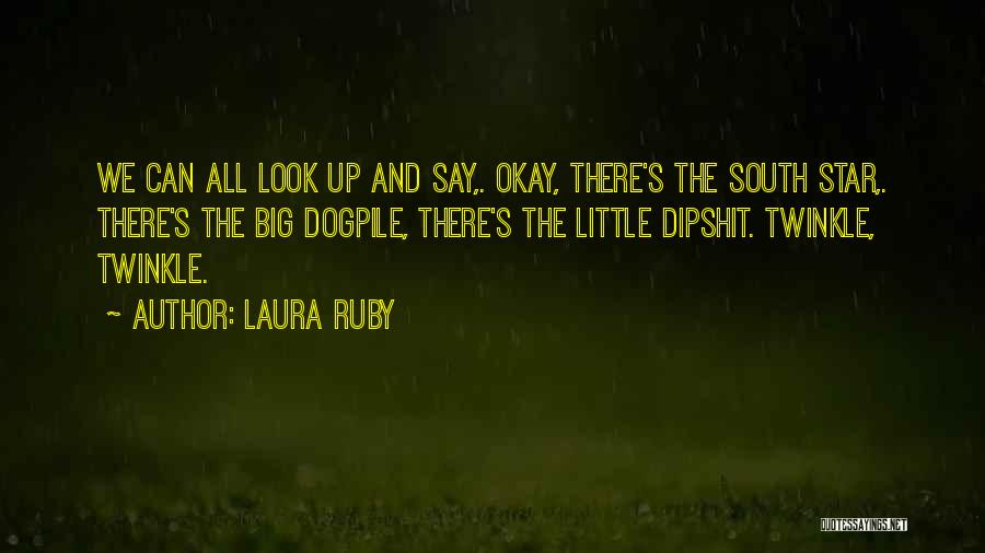 Laura Ruby Quotes: We Can All Look Up And Say,. Okay, There's The South Star,. There's The Big Dogpile, There's The Little Dipshit.