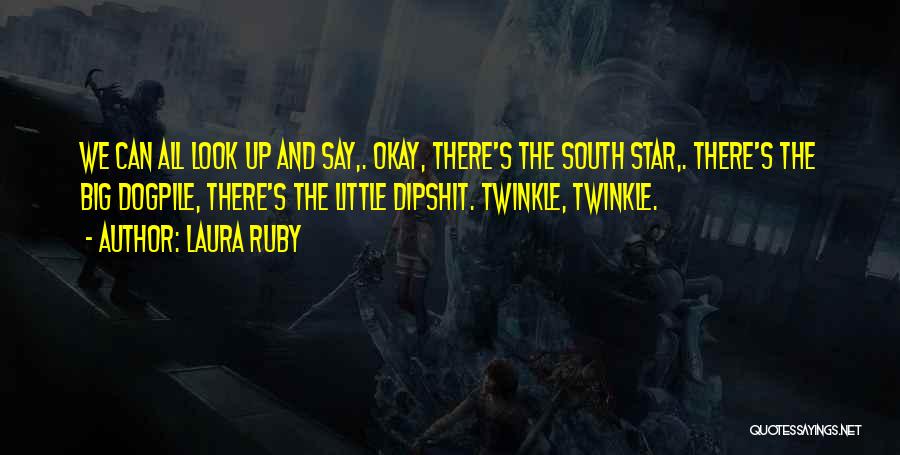 Laura Ruby Quotes: We Can All Look Up And Say,. Okay, There's The South Star,. There's The Big Dogpile, There's The Little Dipshit.