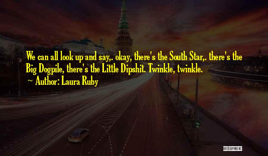 Laura Ruby Quotes: We Can All Look Up And Say,. Okay, There's The South Star,. There's The Big Dogpile, There's The Little Dipshit.