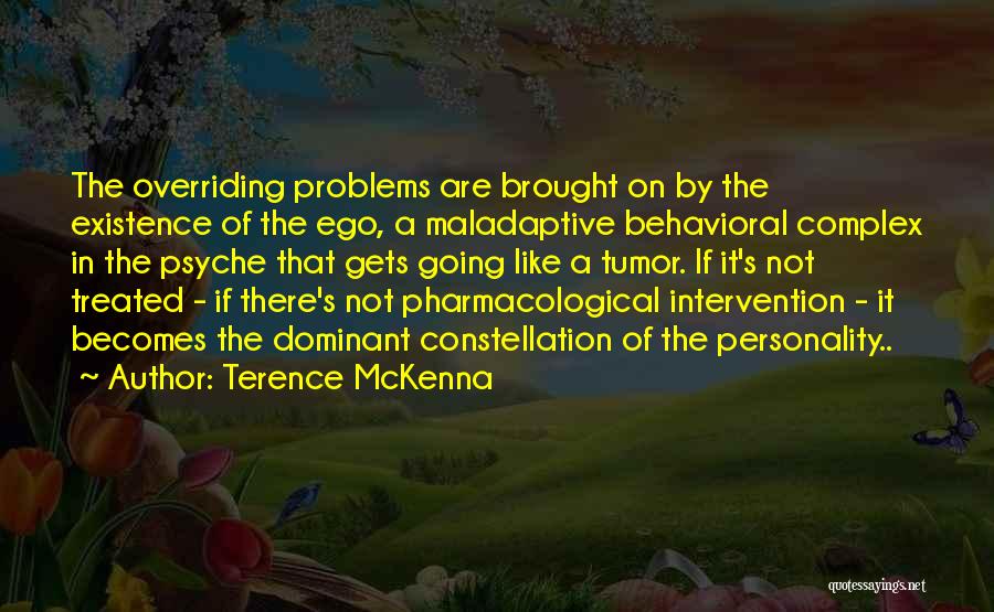 Terence McKenna Quotes: The Overriding Problems Are Brought On By The Existence Of The Ego, A Maladaptive Behavioral Complex In The Psyche That