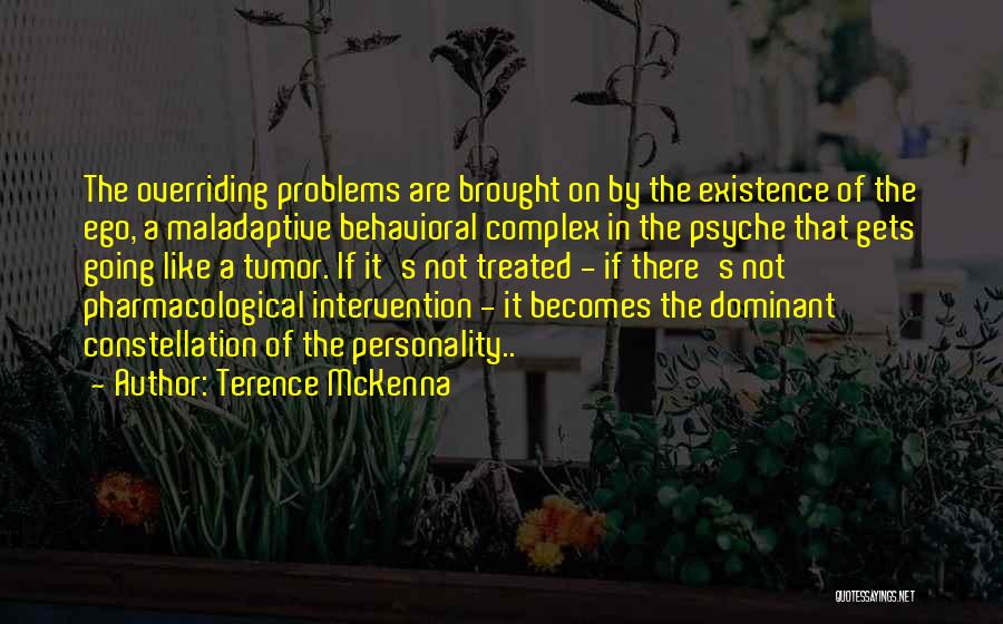 Terence McKenna Quotes: The Overriding Problems Are Brought On By The Existence Of The Ego, A Maladaptive Behavioral Complex In The Psyche That