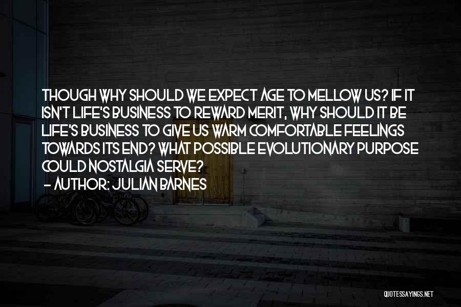 Julian Barnes Quotes: Though Why Should We Expect Age To Mellow Us? If It Isn't Life's Business To Reward Merit, Why Should It