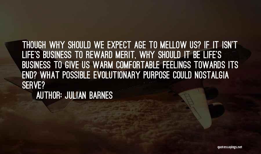 Julian Barnes Quotes: Though Why Should We Expect Age To Mellow Us? If It Isn't Life's Business To Reward Merit, Why Should It