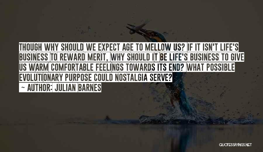 Julian Barnes Quotes: Though Why Should We Expect Age To Mellow Us? If It Isn't Life's Business To Reward Merit, Why Should It