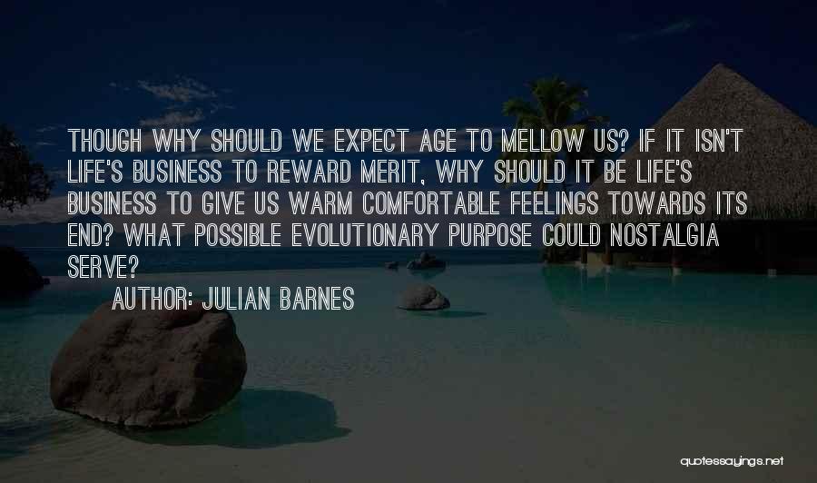 Julian Barnes Quotes: Though Why Should We Expect Age To Mellow Us? If It Isn't Life's Business To Reward Merit, Why Should It