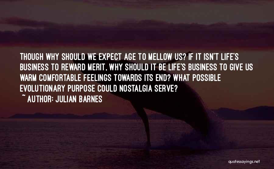 Julian Barnes Quotes: Though Why Should We Expect Age To Mellow Us? If It Isn't Life's Business To Reward Merit, Why Should It