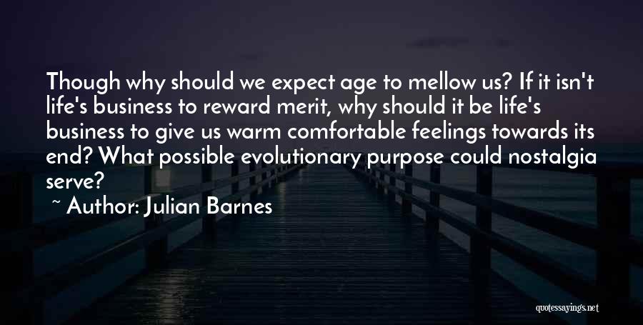 Julian Barnes Quotes: Though Why Should We Expect Age To Mellow Us? If It Isn't Life's Business To Reward Merit, Why Should It