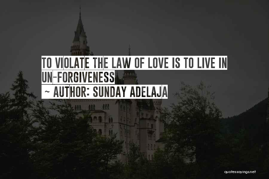 Sunday Adelaja Quotes: To Violate The Law Of Love Is To Live In Un-forgiveness