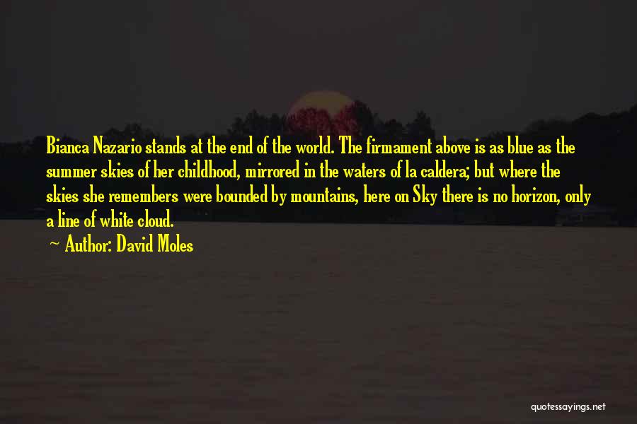 David Moles Quotes: Bianca Nazario Stands At The End Of The World. The Firmament Above Is As Blue As The Summer Skies Of