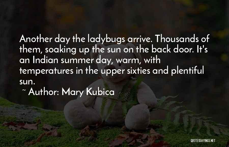 Mary Kubica Quotes: Another Day The Ladybugs Arrive. Thousands Of Them, Soaking Up The Sun On The Back Door. It's An Indian Summer