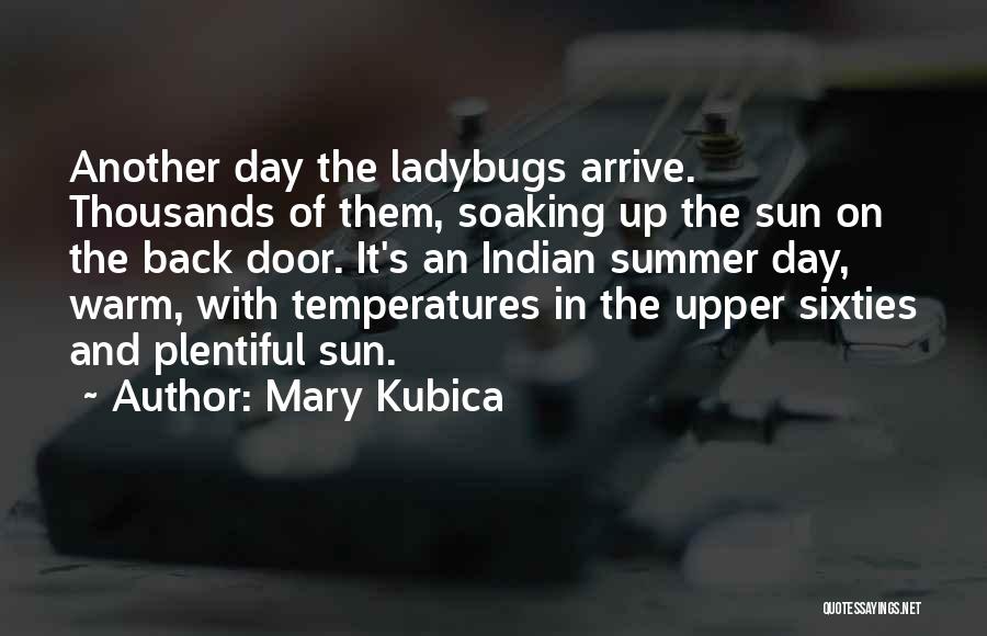 Mary Kubica Quotes: Another Day The Ladybugs Arrive. Thousands Of Them, Soaking Up The Sun On The Back Door. It's An Indian Summer